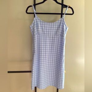 PacSun J. Gaft Shift Baby Blue Plaid Dress One Size